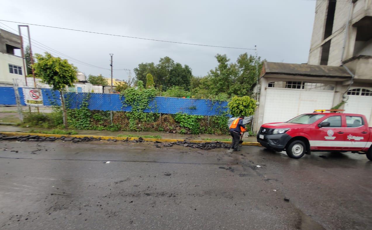 Tras intensa lluvia Protección Civil de Chiautempan atiende diversos