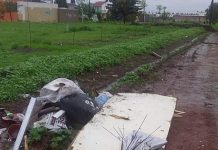 Los desechos fueron tirados en un dren pluvial
