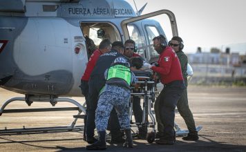 DIF Hidalgo apoya evacuación aérea de 215 personas