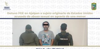 Detuvo FGE en Ajalpan a sujeto originario de Estados Unidos acusado de abuso sexual en agravio de una menor