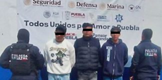 Detiene Policía Estatal a tres presuntos asaltantes de la ruta Puebla-Amozoc