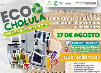 ¡Súmate al EcoCholula este 17 de agosto! Habrá una jornada de recolección de residuos