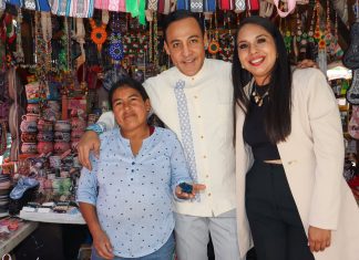 Tonantzin Fernández celebró visita del ministro Giovanni Figueroa en San Pedro Cholula