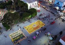 Inicia la festividad de día de muertos en Amozoc con la primera Catrina y Tapete Monumental