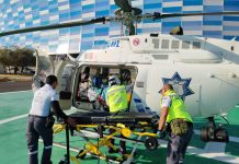 Trasladan por aire a víctima de explosión en Chiautla de Tapia