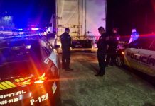 Elementos de la policía municipal de Tlaxcala aseguraron un tractocamión con reporte de robo