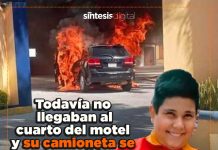 El calor de la pasión incendió una camioneta entrando a un motel