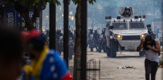 Protestas en Caracas contra los resultados de las presidenciales