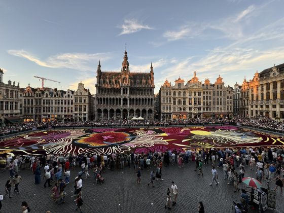 alfombra gigante de flores en la Grand-Place de Bruselas