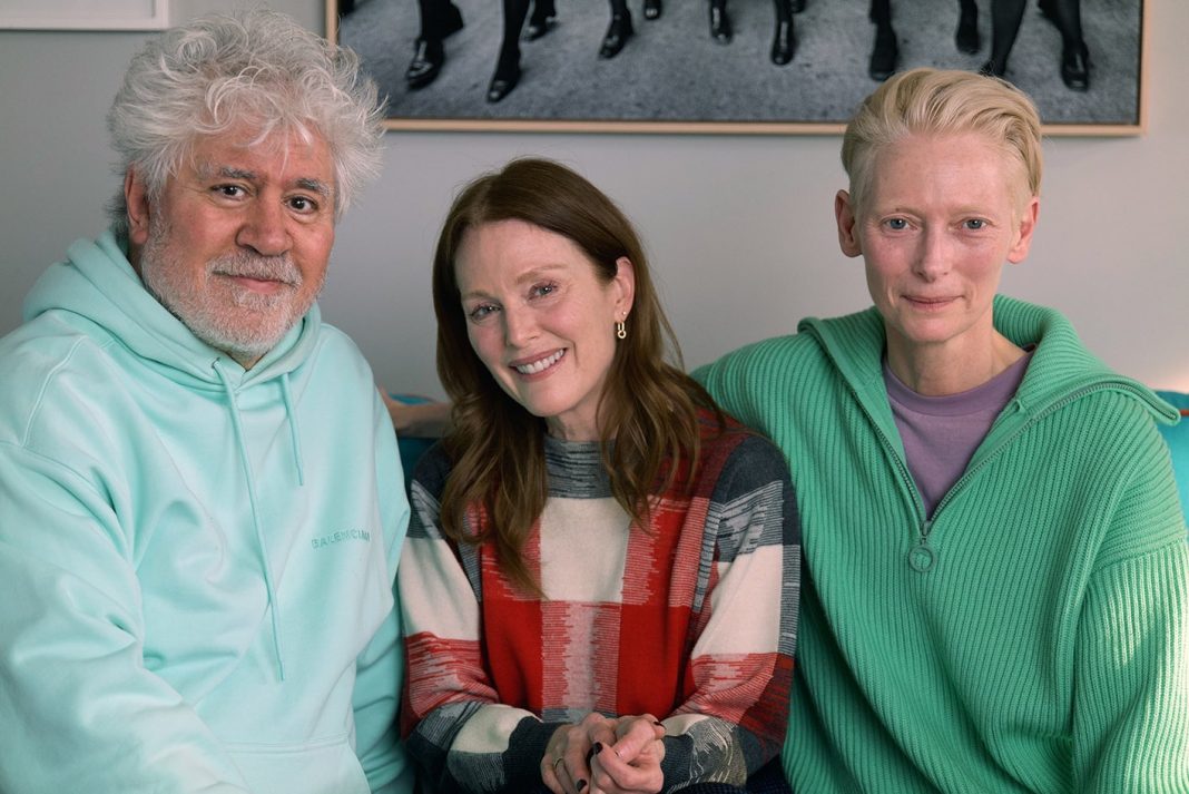 Pedro Almodóvar, Julianne Moore y Tilda Swinton