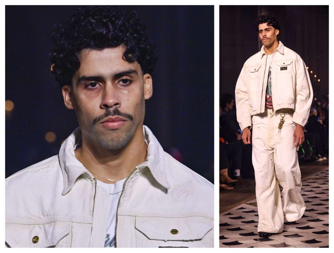 Pasarela de Campillo en NYFW con la participación de Bernie Martínez Ocasio. Bernie Martínez Ocasio desfilando en la pasarela de Campillo en NYFW.