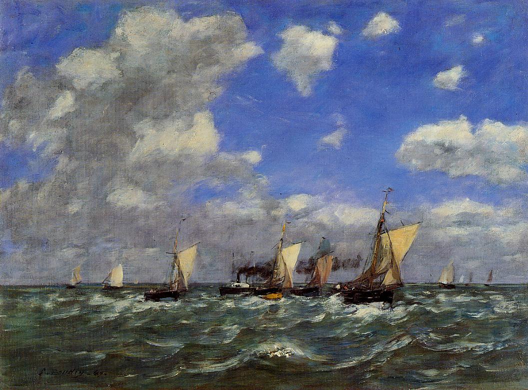 Eugène–Louis Boudin | Mar abierto, 1889 | Óleo sobre tela