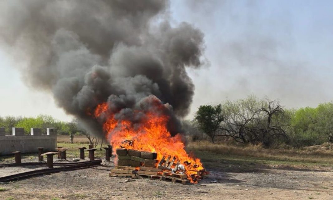 FGR incinera más de 1,800 kilos de narcóticos en Reynosa