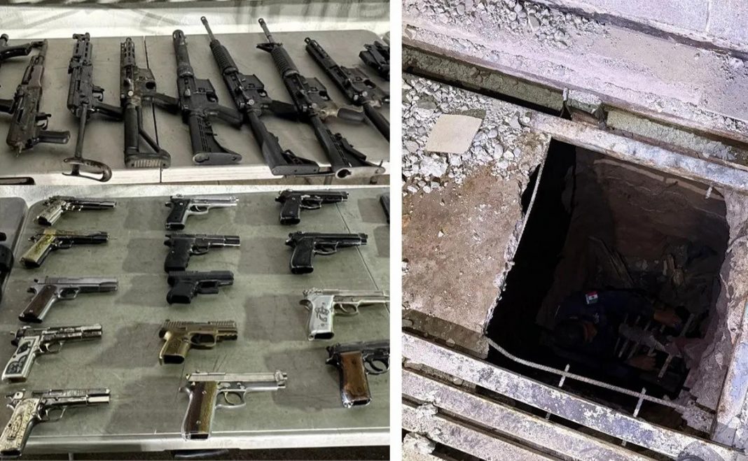 Descubren túnel y arsenal en Culiacán, Sinaloa: 200 armas aseguradas