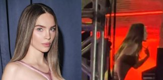 Captan enojo de Belinda por fallas de audio en concierto