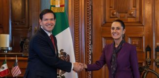 Sheinbaum recibe a Marco Rubio en Palacio Nacional para reforzar cooperación México-EE. UU.