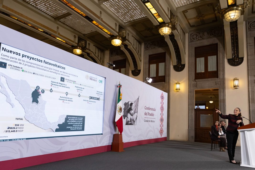 Sheinbaum anunció que CFE iniciará en 2026 proyectos para generar 6 mil MW de energía