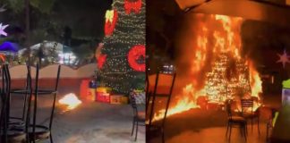 Toman la presidencia de Jonacatepec e incendian pino navideño como protesta tras presunto atropellamiento