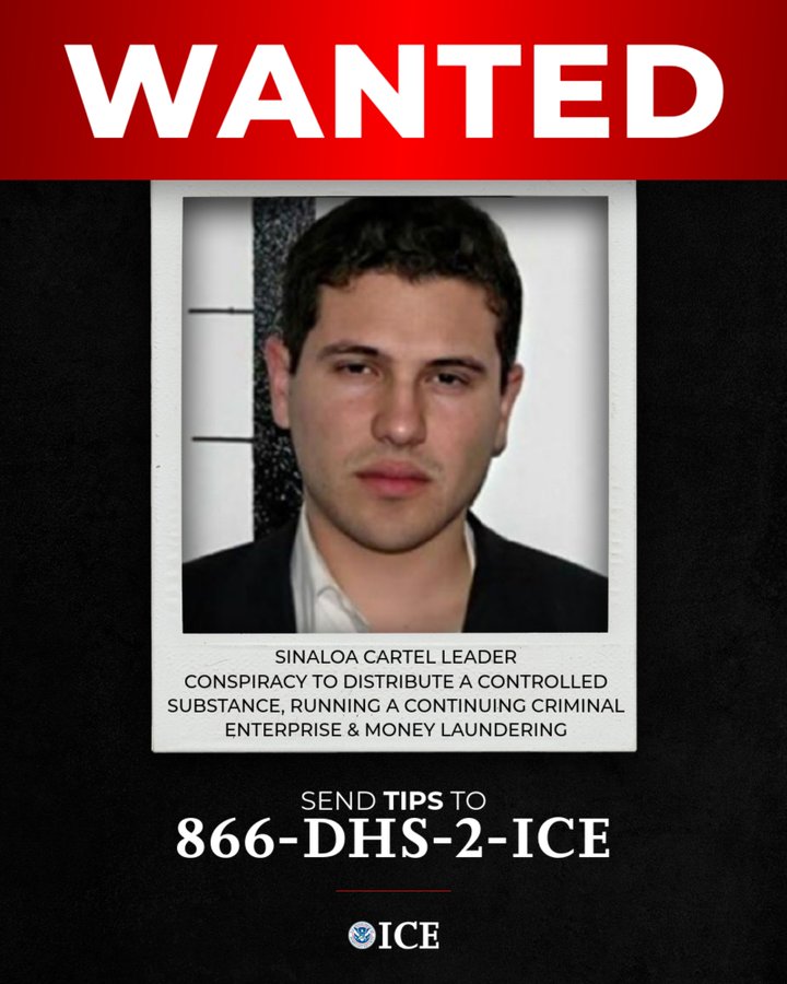 G_6qWfdX0AADMi2 ICE ofrece recompensa de 10 millones de dólares por Iván Archivaldo Guzmán Salazar