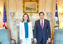 Hay avances para la transición en Venezuela, afirma Machado tras reunión con Marco Rubio